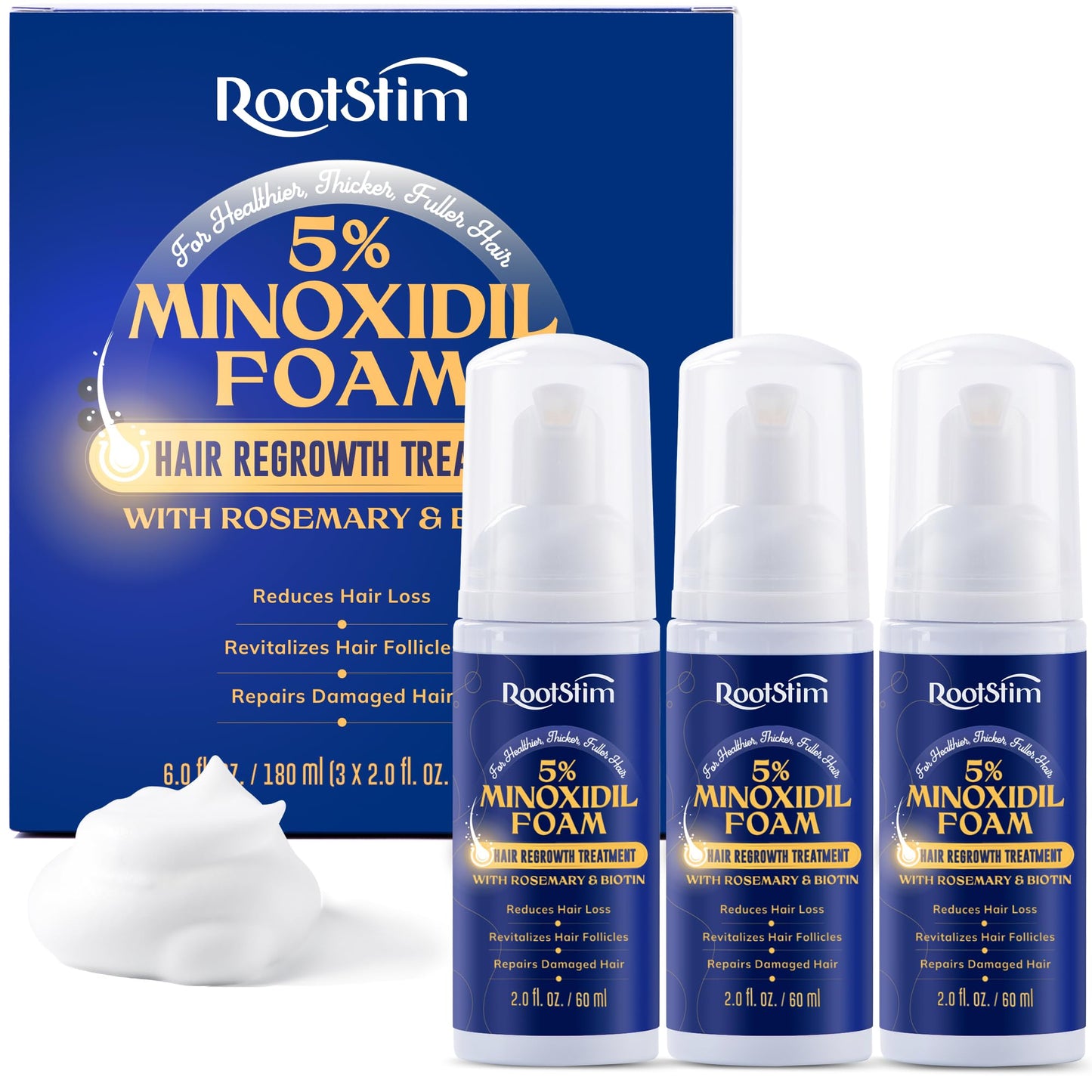 5% Minoxidil for Men and Women Hair Regrowth for Thicker, Fuller Hair – Non-Greasy, Fast-Drying 6.06 FL.OZ
