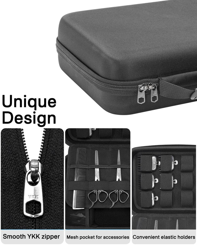 RAIACE Hard Travel Storage Case Compatible with Hair Clippers, Carrying Bag for Hair Cutting Barber Supplies, fit for Ufree/for Wahl Guard Grooming Kits. -Black