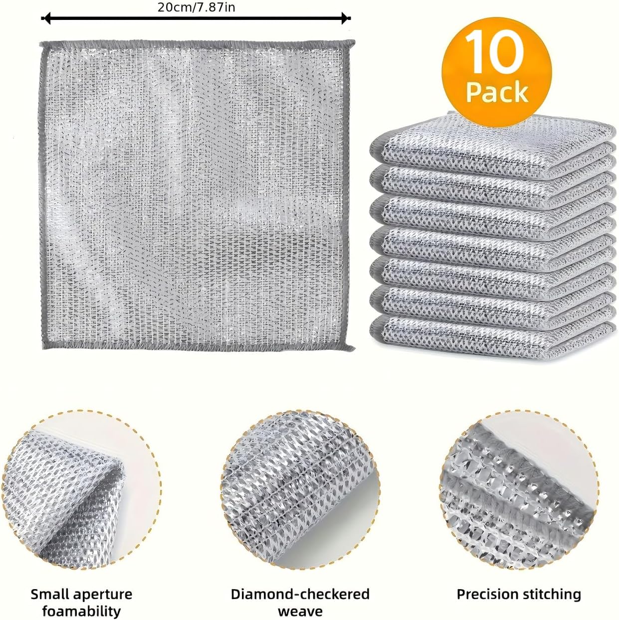 Miracle Cleaning Cloths - Ultra-Durable Mesh Ultrafine Fiber Set | 10-Pack for Scratch-Free Dry & Wet Cleaning
