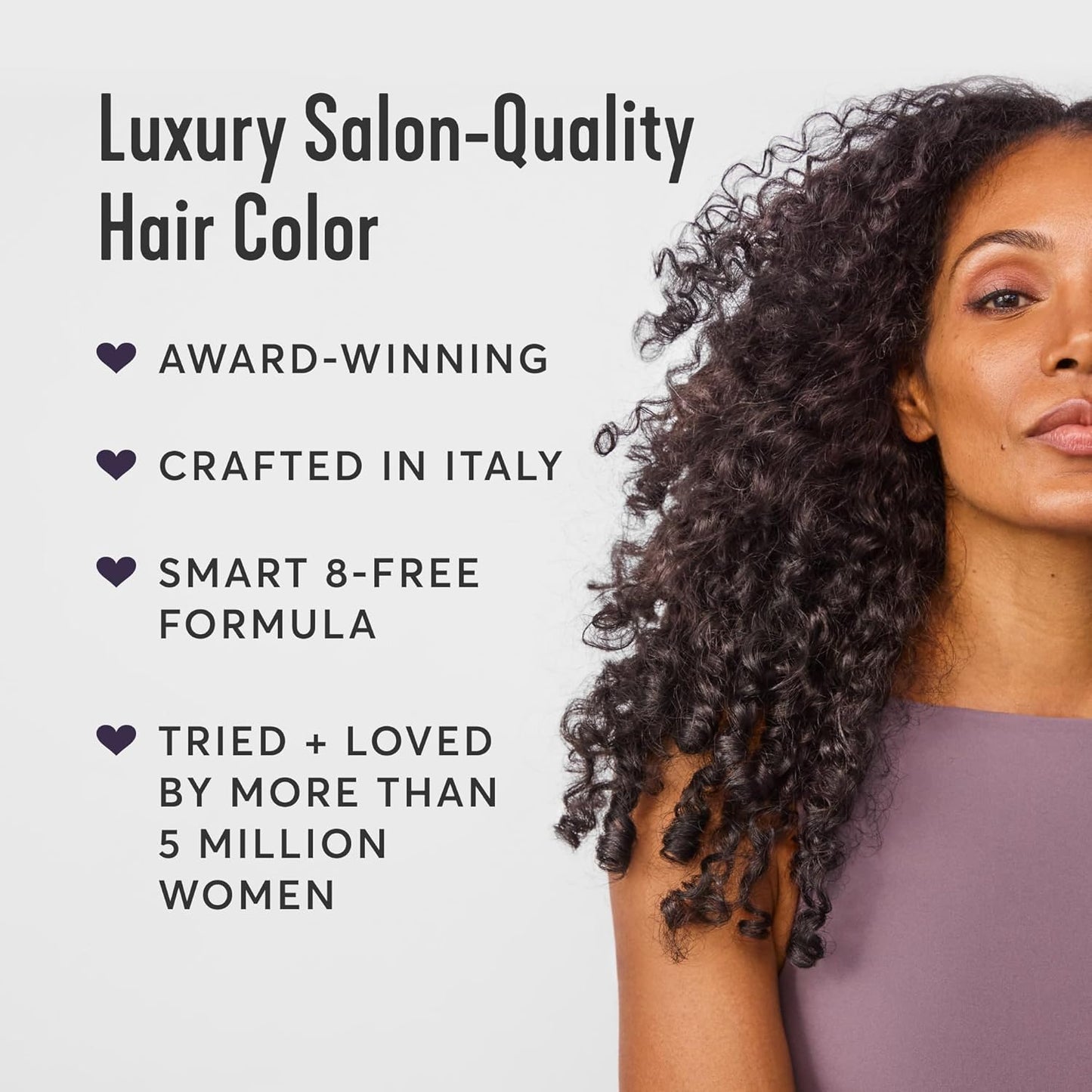 Radiant Hair Color Kit - 100% Gray Coverage for Resistant Grays, PPD-Free & Ammonia-Free | 2.5NNN Soft Black (Parma Black)