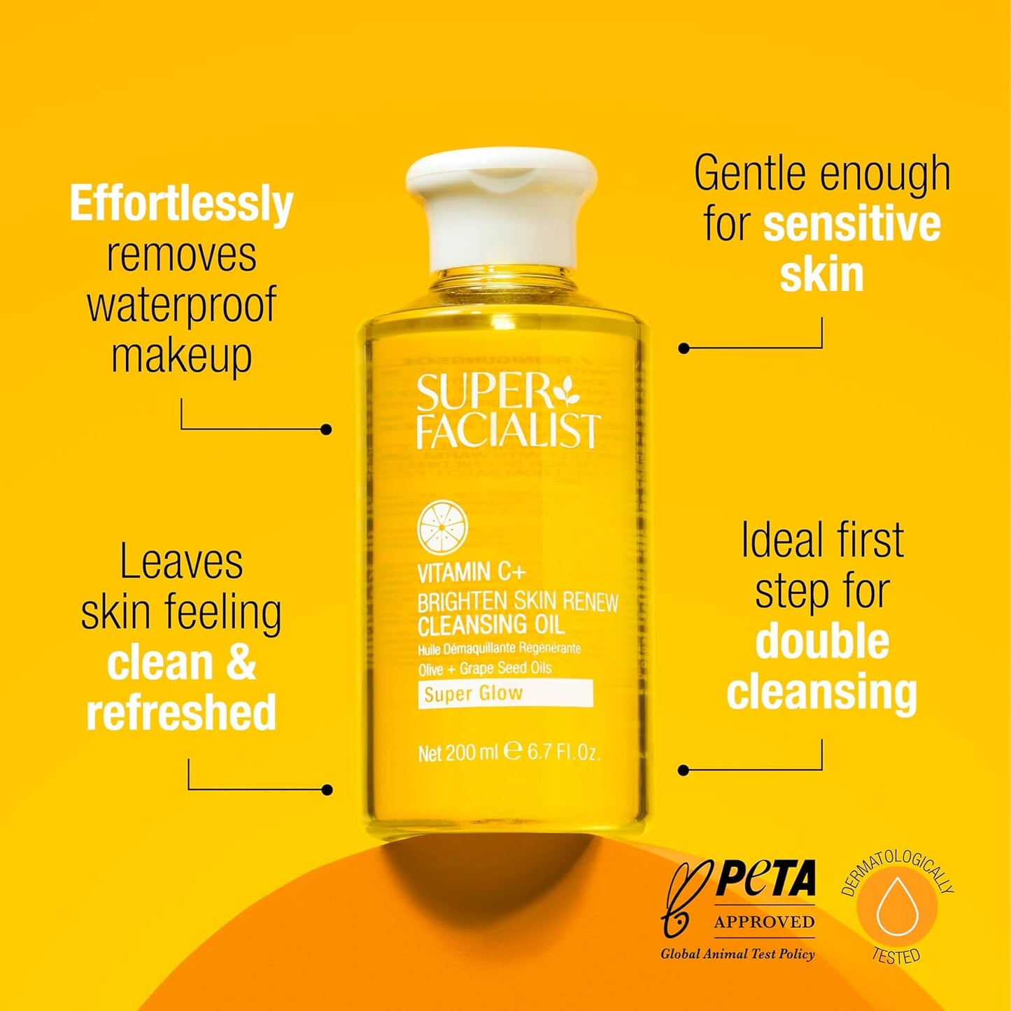 Super Facialist Face Cleanser Oil - Gentle Makeup Remover with Vitamin C | 6.8 oz, All Skin Types