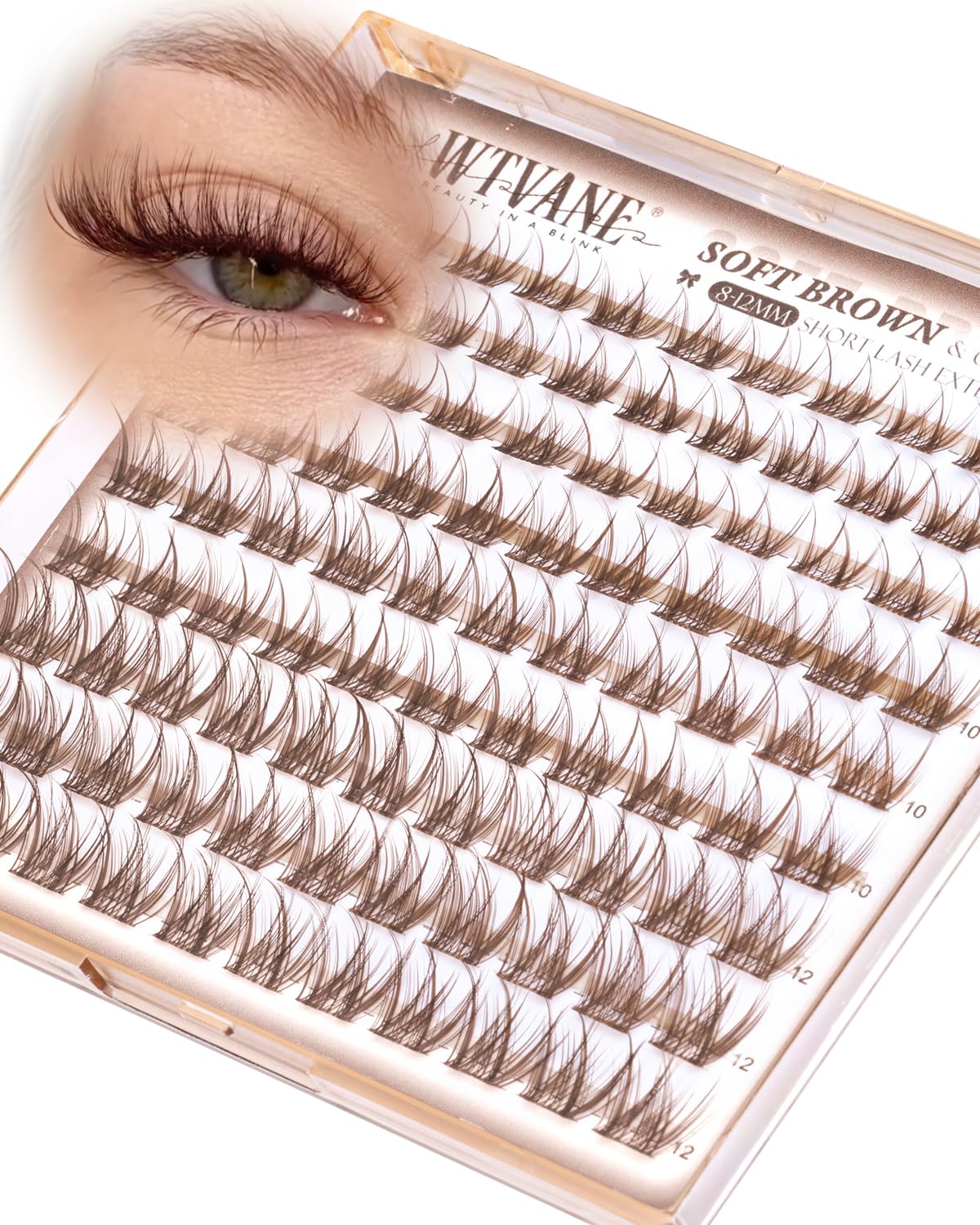 Brown Lash Clusters - Spiky 8-14mm Manga Eyelash Extensions | Wispy Bunny Individual Lashes