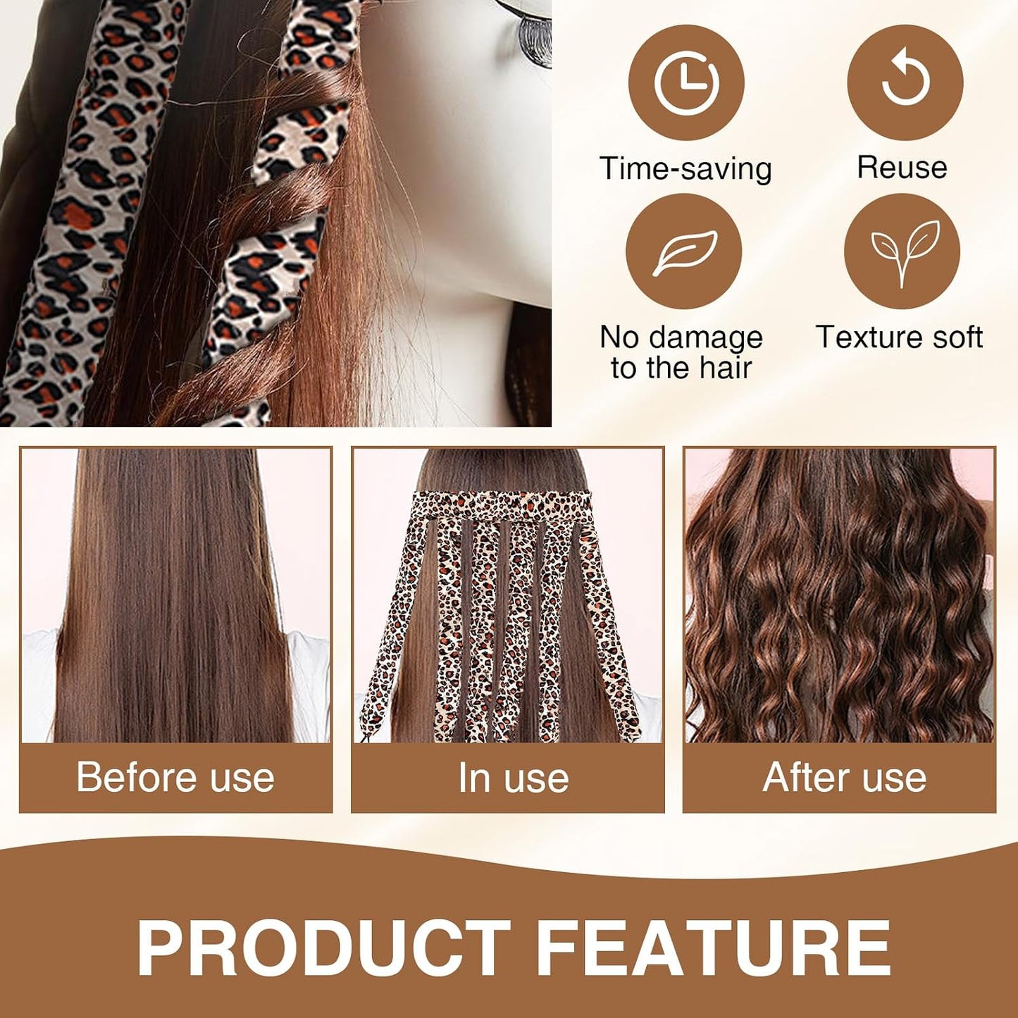 Satin Heatless Curling Rod Headband - Overnight No Heat Curler for Long Hair | Adjustable Strap for Women & Girls