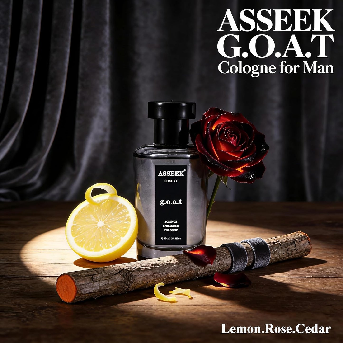 Luxury G.O.A.T Perfume for Men - Long-Lasting Woody Citrus Fragrance | 80ml (2.82 fl oz) Cologne for Daily Wear & Date Night