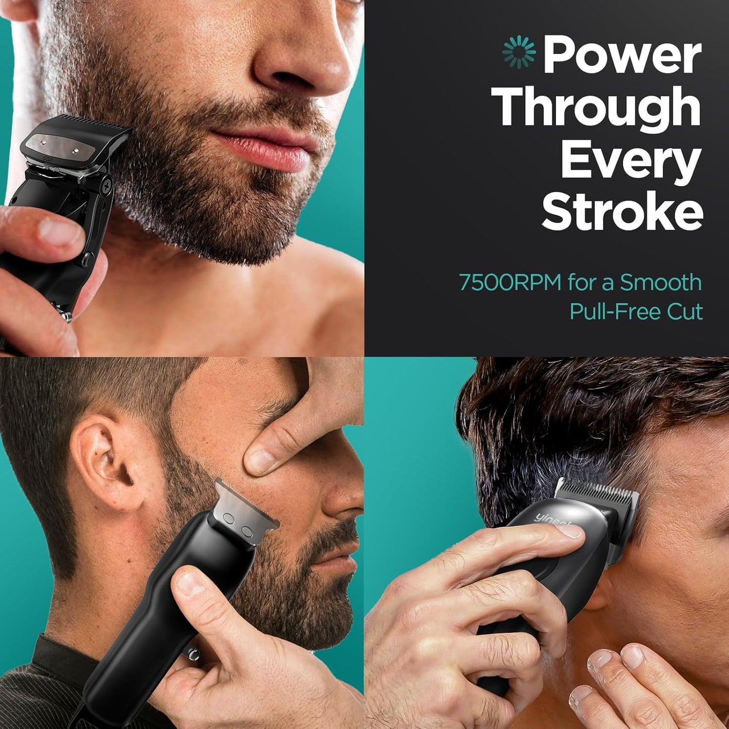 Professional Hair Clippers for Men - Cordless Trimmer Set with LED Display | Super Quiet Hair Cutting Kit