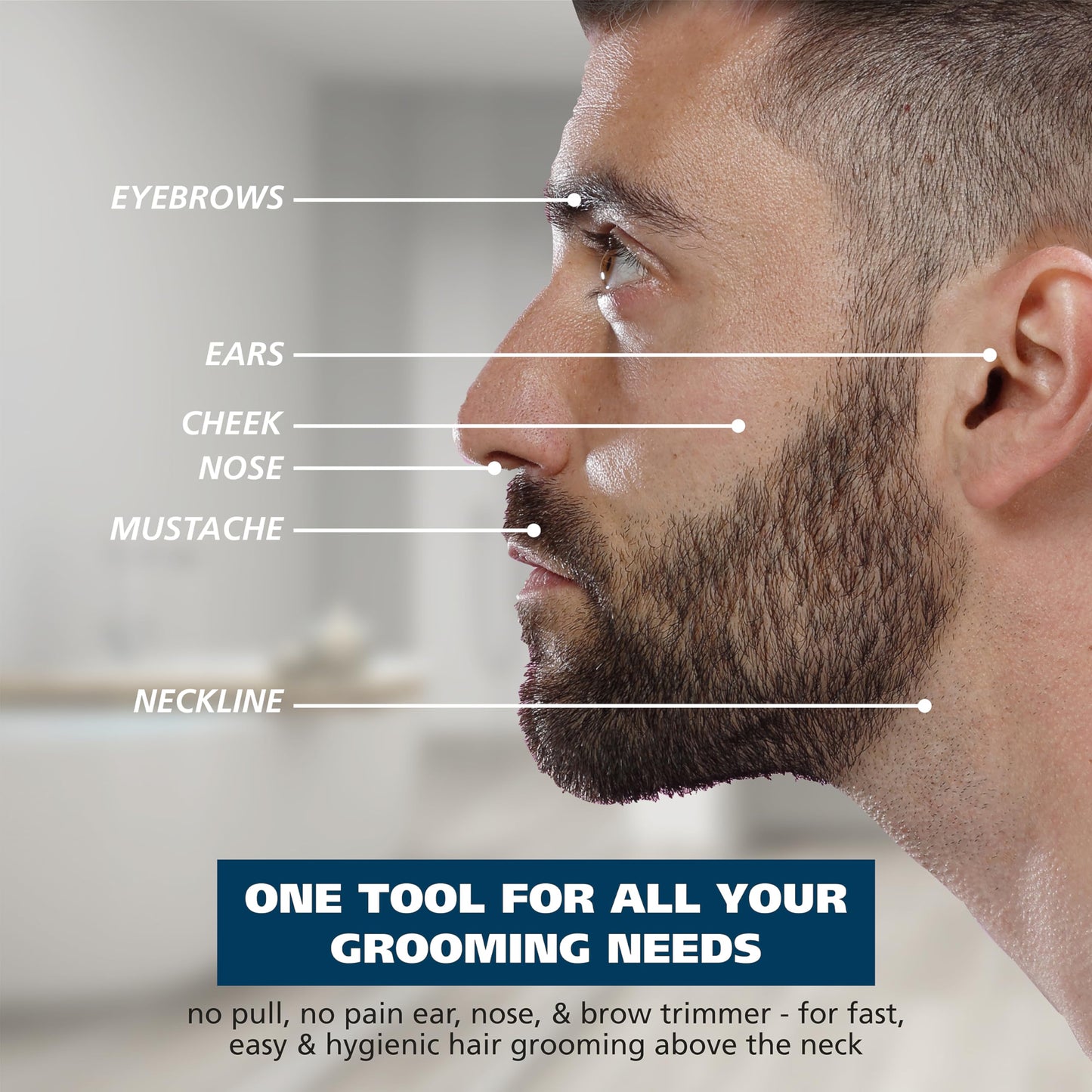 Wahl Battery Nose, Ear, & Eyebrow Wet/Dry Personal Nose Hair Trimmer for Men and Women - Model 5567-2701