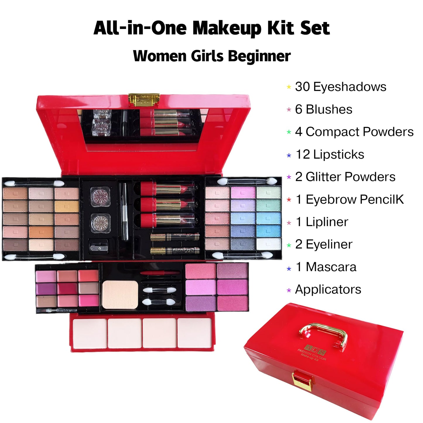 58 Colors Professional Makeup Kit for Women Girls All in One Full Make up Gift Set with Eyeshadow Palette, Blush, Lipstick, Eyeliner, Highlighter, Mascara, Mirror,Makeup Gift for Women Teens Beginners