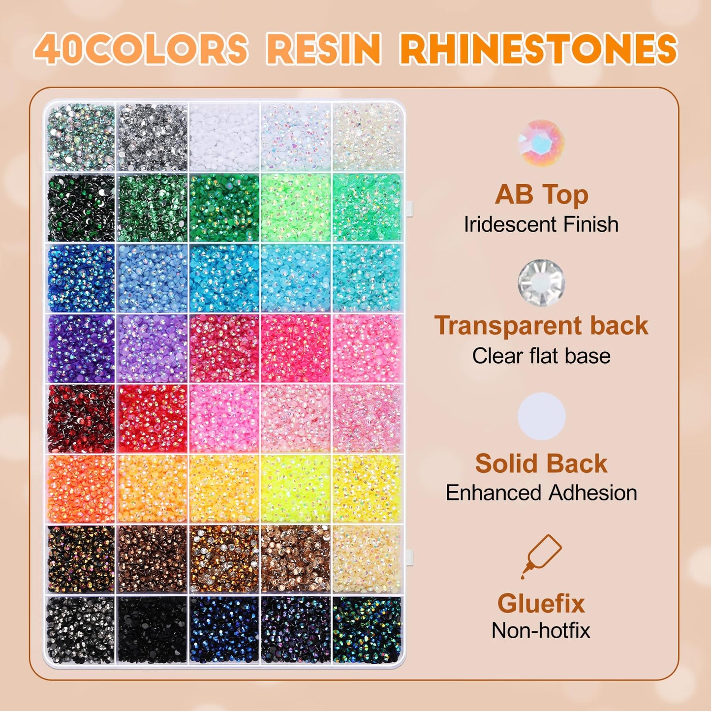 32000Pcs Bedazzler Kit with Rhinestones, Bedazzling Kit 40 Colors 3mm with 2Pcs B7000 Rhinestones Glue, Jelly Rhinestones for Bedazzling Crafting Nail