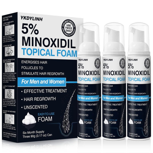 5% Minoxidil Foam– Hair Regrowth Treatment for Men & Women, Prevents Hair Thinning & Strengthens Roots, Minoxidil Foam for Fuller, Healthier Hair,9.52 Ounce (Pack of 1)