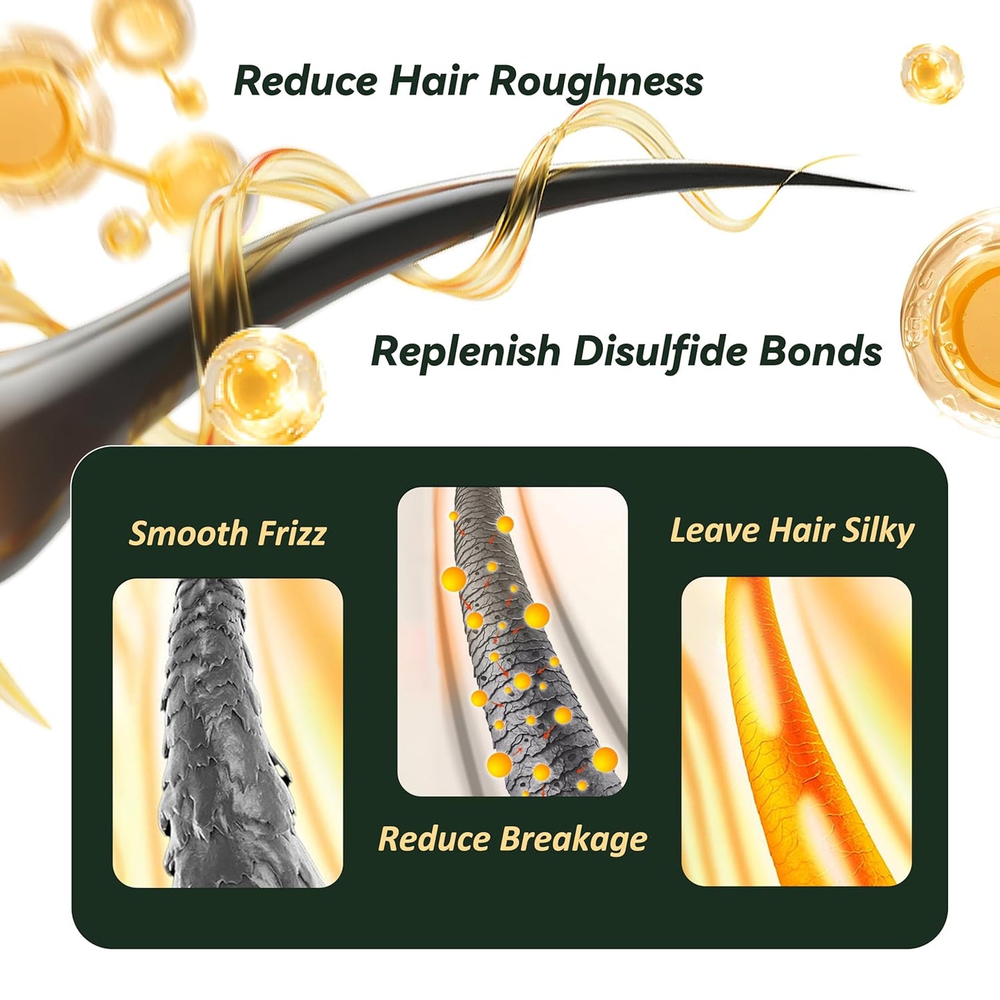 Botanical Hair Oil - Lightweight Leave-In Serum for Dry & Damaged Hair | Heat Protection, Frizz Control, Vegan (2 fl oz)