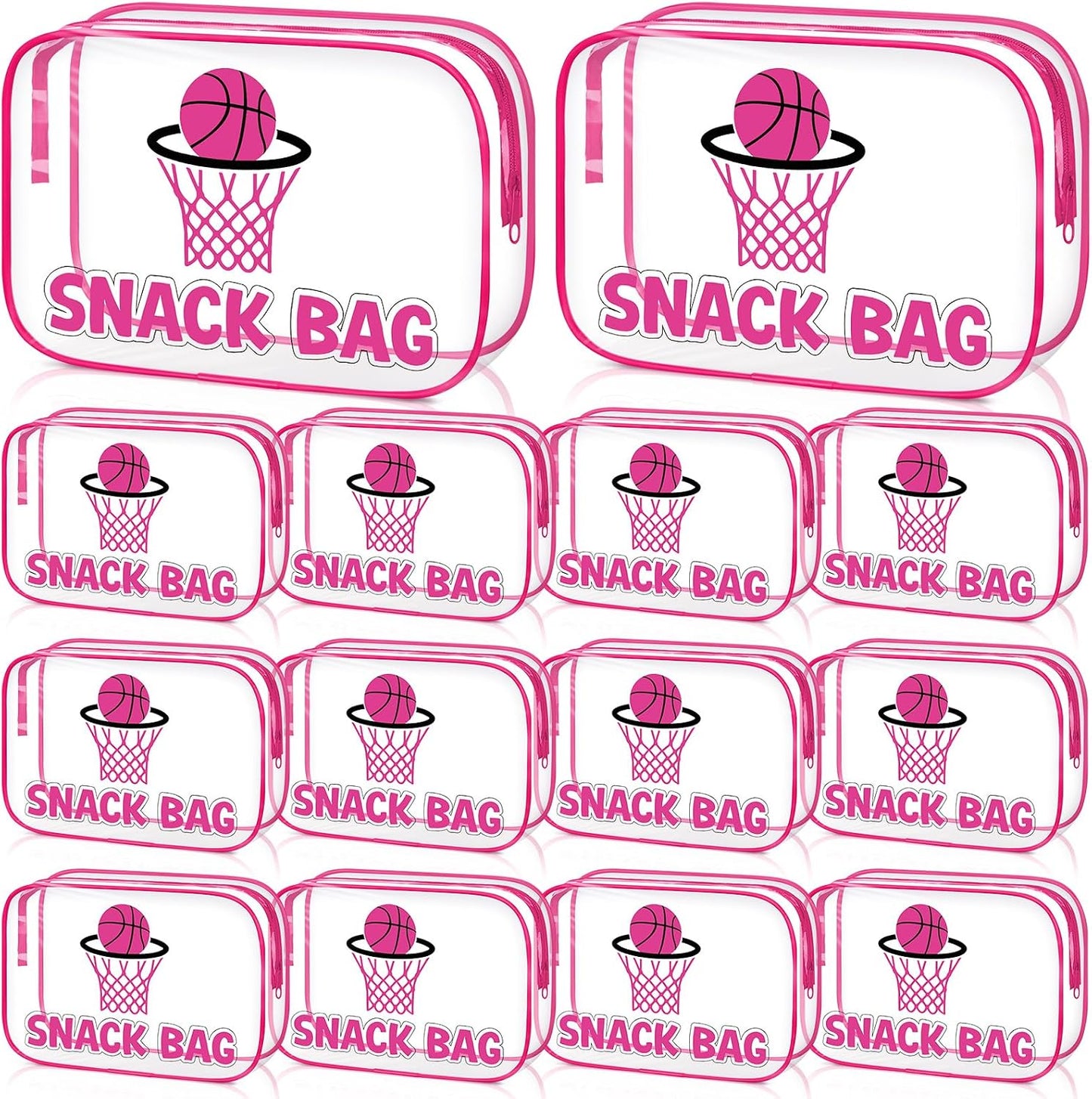 Softball Party Favors - 12 Pink Bow Snack Bags for Girls | Goodie Bags for Birthdays & Back to School, 7.09 x 4.72 x 2.36 Inch
