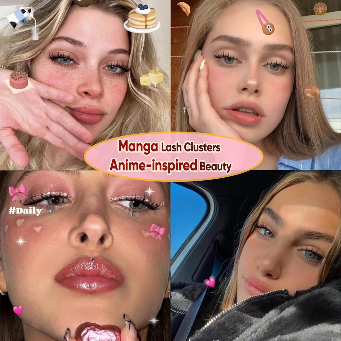 Manga Lash Clusters - Spiky Anime Eyelash Extensions | Natural Wispy Individual Lashes, 10-16MM, 120PCS