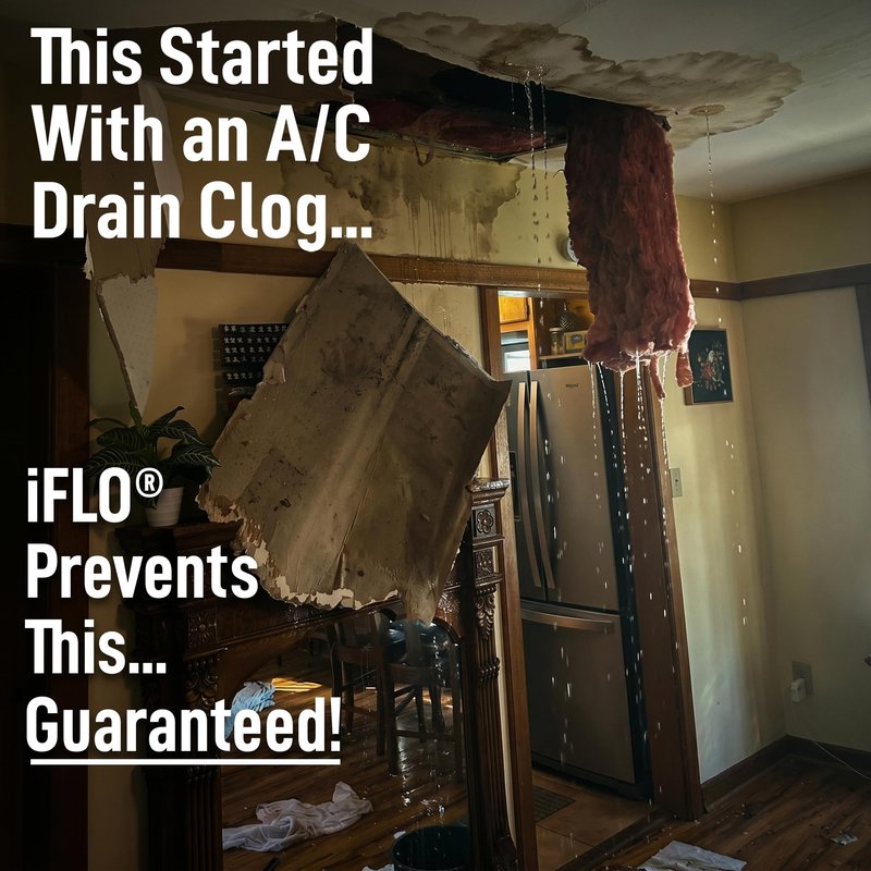 iFLO® Smart A/C Drain Line and Drain Pan Cleaner for HVAC System, Clog-Free, Easy Installation & App-Controlled Air Conditioner Maintenance, Includes 36oz Cleaner Cartridge Concentrate, 6 Month Supply