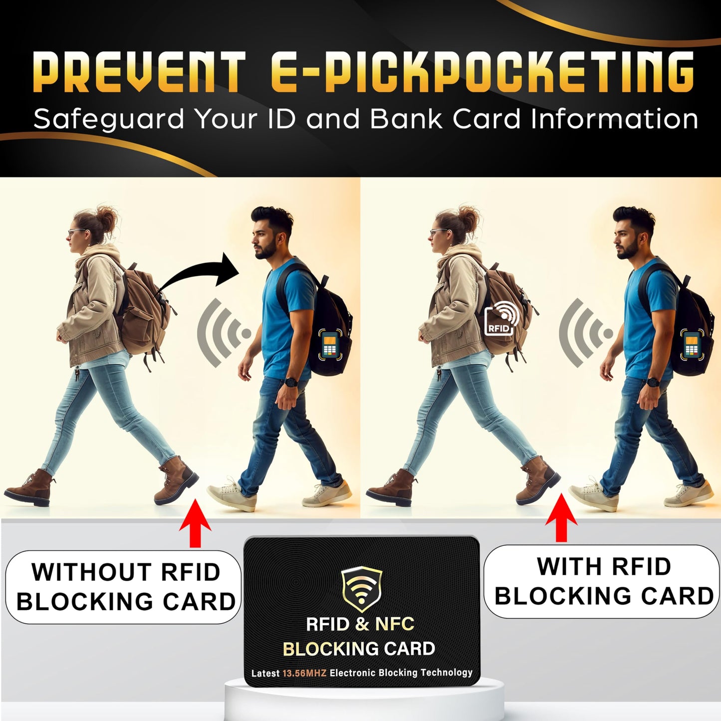 SaiTech IT 5 Pack RFID Blocking Card for Credit Debit ID Card, Black
