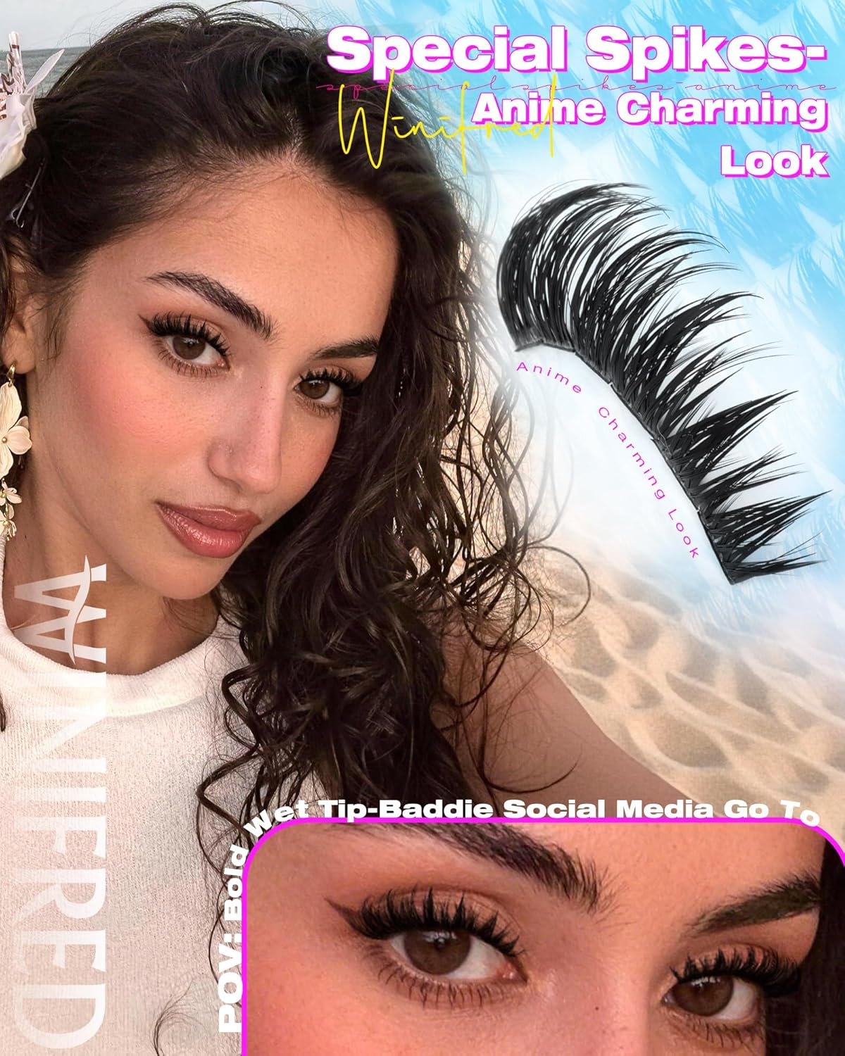 Eyelash Clusters - Wispy Manga Volume Extensions | Fluffy Spiky D Curve Lashes 12-20mm for DIY Baddie Look