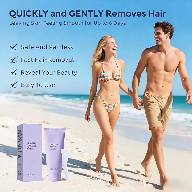 Hair Removal Cream for Women - Plant-Based Sensitive Skin Formula | Fast-Acting Depilatory Cream for Legs, Arms, Bikini & More - 3.38 Fl Oz