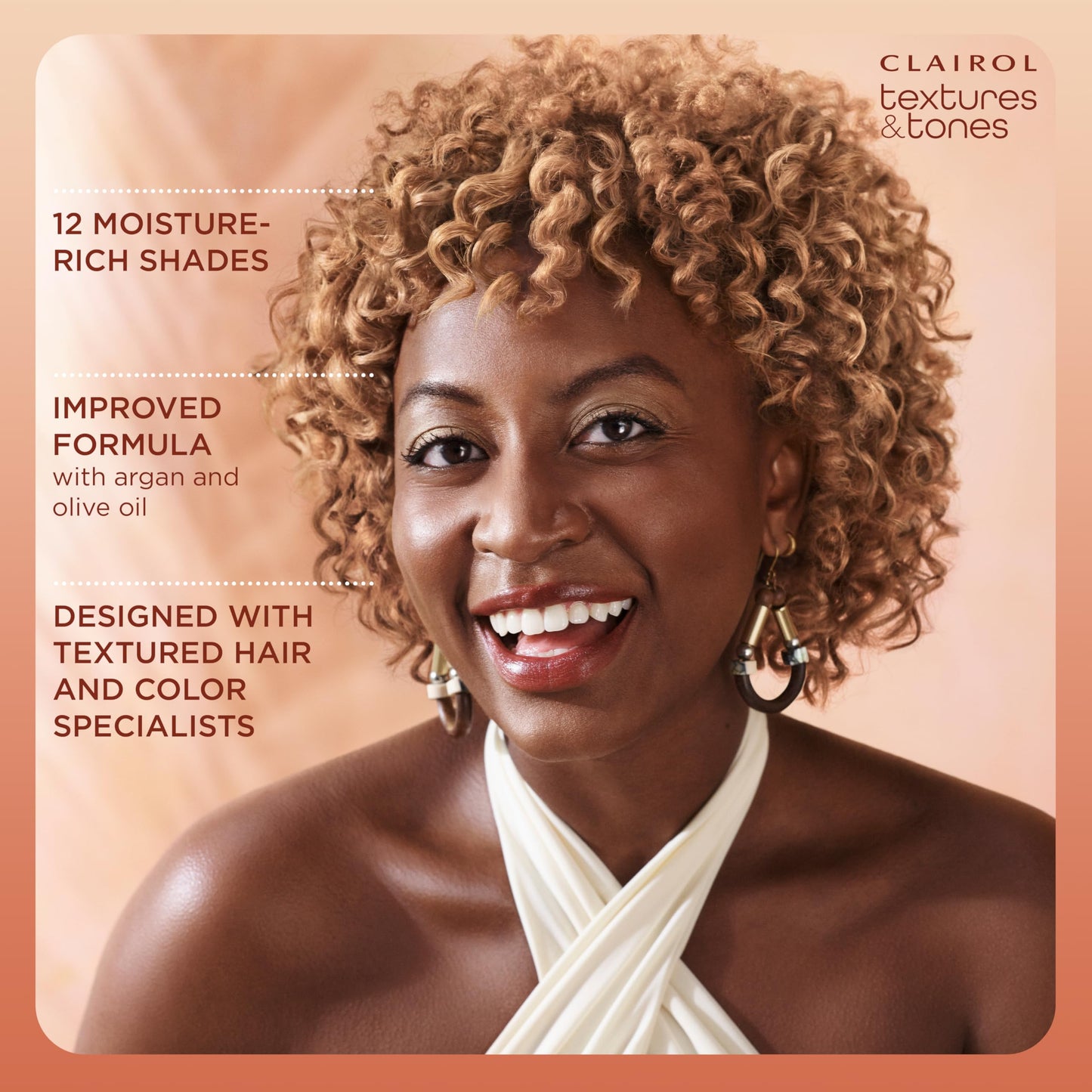Clairol Textures & Tones Permanent Hair Dye, 2N Mocha Brown Hair Color | Ammonia-Free | Moisture-Rich Formula with Argan, and Olive Oil for Brilliant Shine | Pack of 1