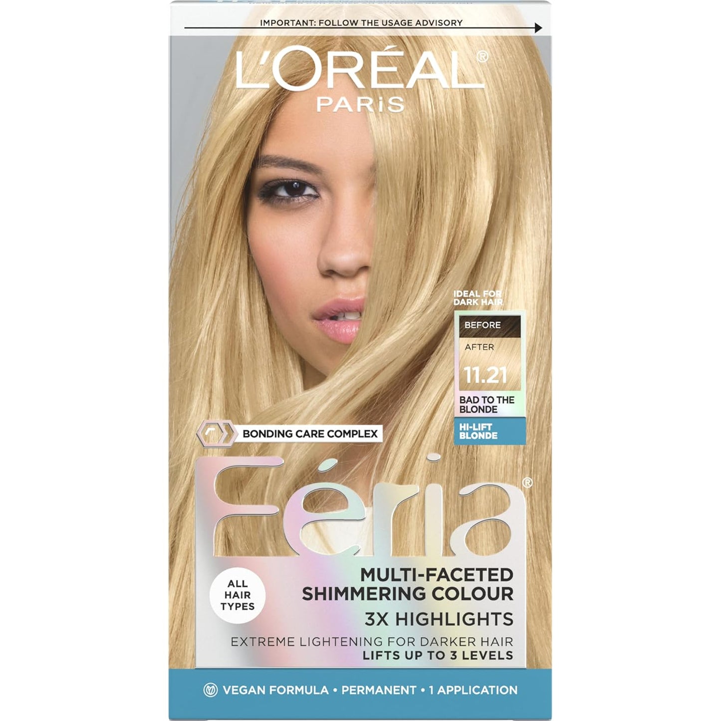 L’Oreal Paris Feria Hair Color - High Intensity Jet Black Dye for 3X Highlights | 1 Kit