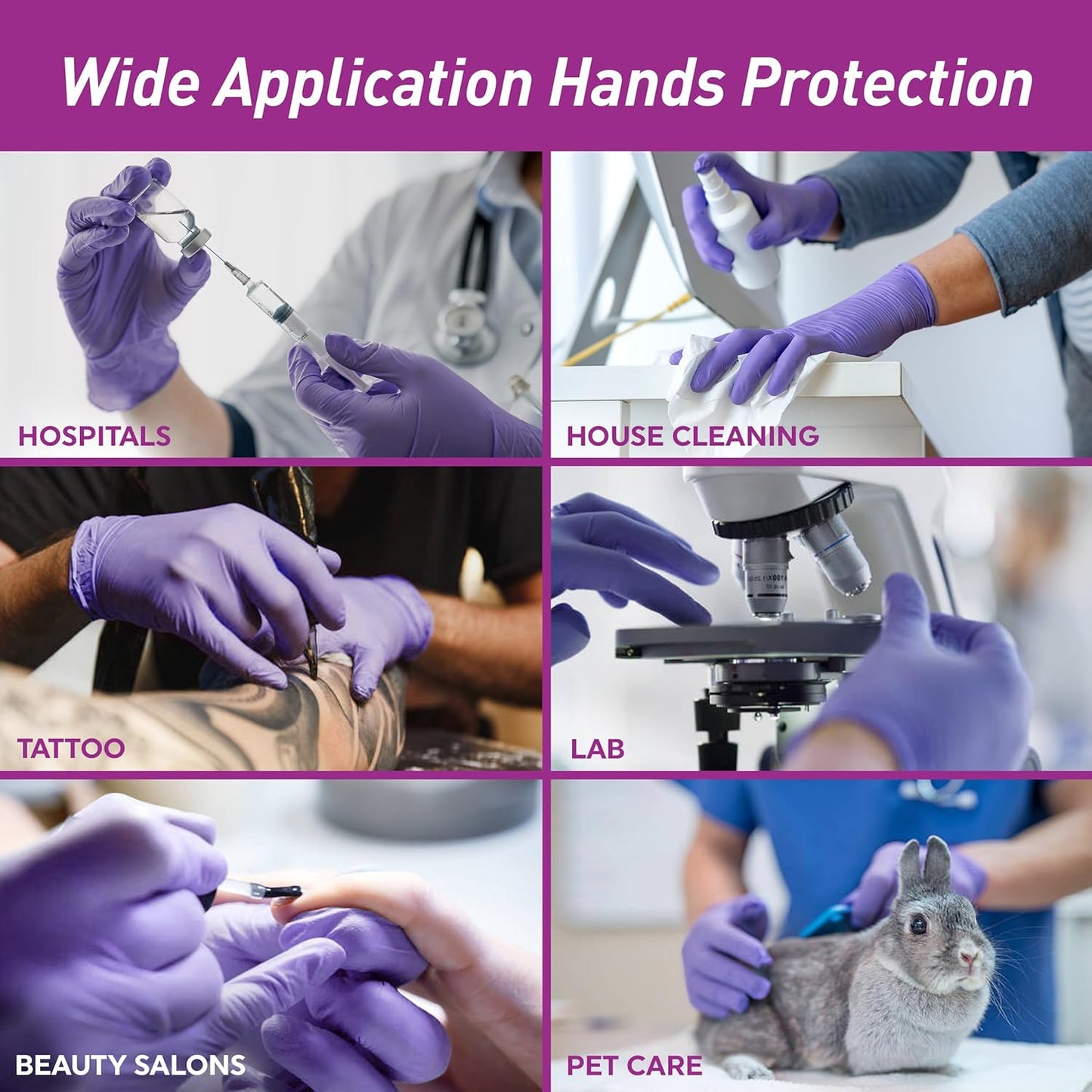 MedPride Nitrile Exam Gloves - Powder-Free, Iris Blue, Medium | Box of 100