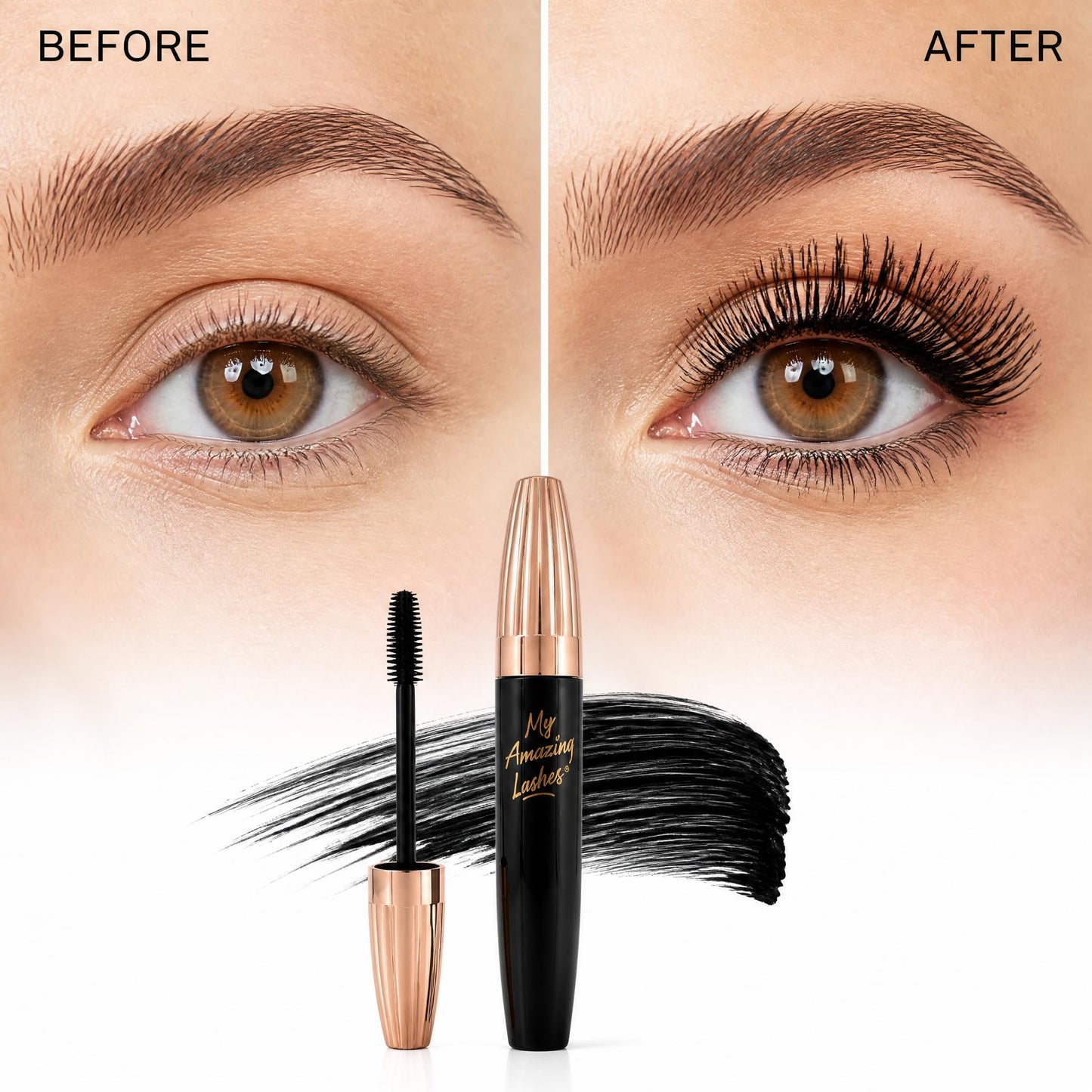 Mascara For Older Women 60 Plus, My Amazing Lashes Mascara black, Volume and Length, Natural Lengthening and Thick, Smudge-Proof,No Clumping, Instantly Create The Look of Lash Extensions, (1PCS)
