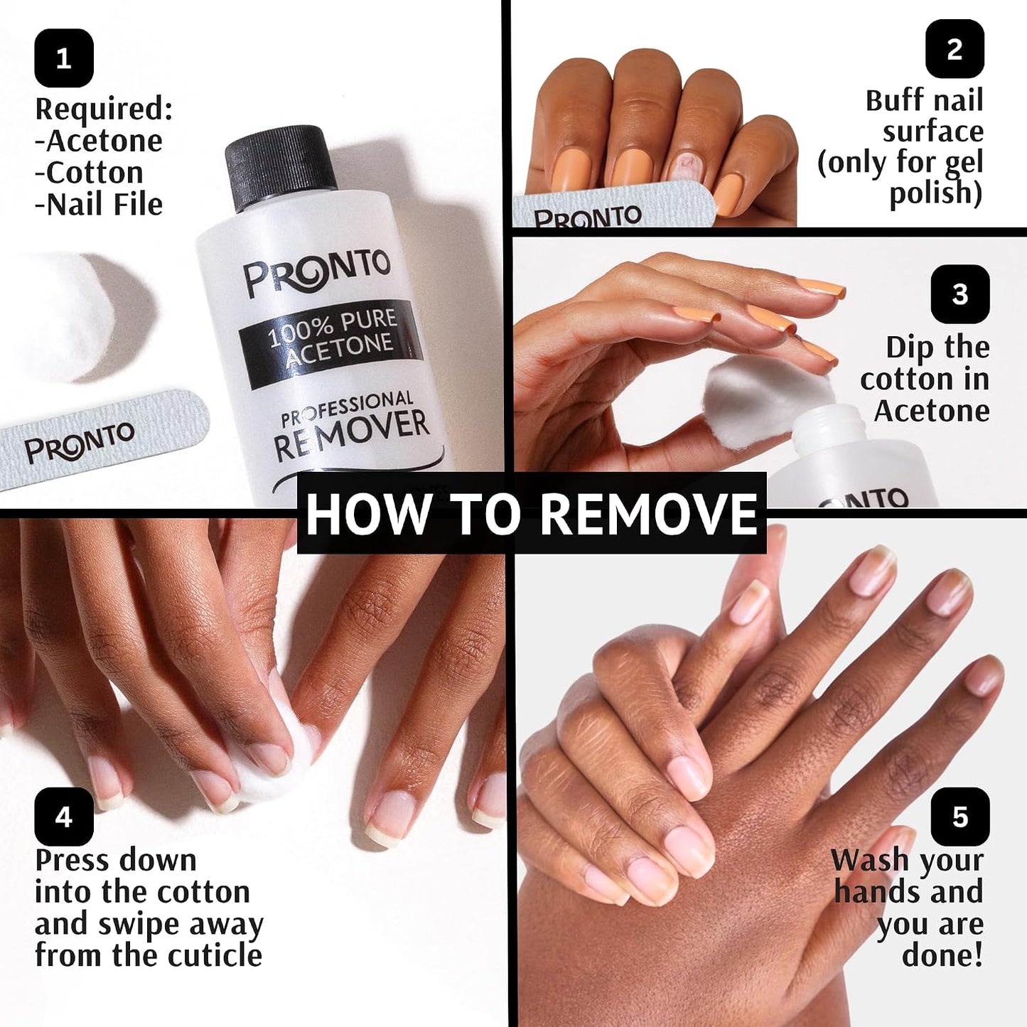 Acetone Gel Nail Polish Remover - Effective Gel & Acrylic Removal | 8 Fl Oz