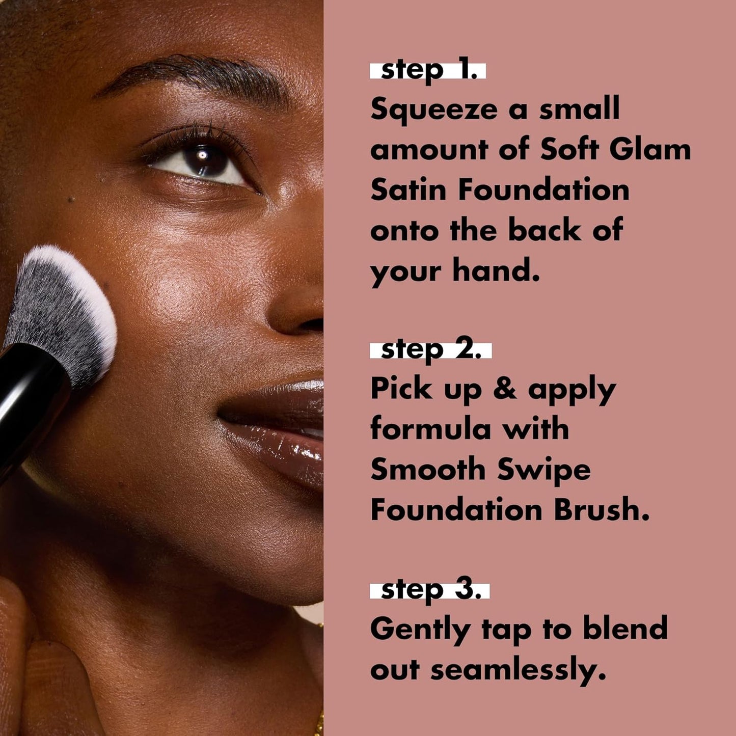 e.l.f. Smooth Swipe Foundation Brush - Natural Finish Makeup Brush for Liquid & Cream Formulas | Vegan & Cruelty-Free