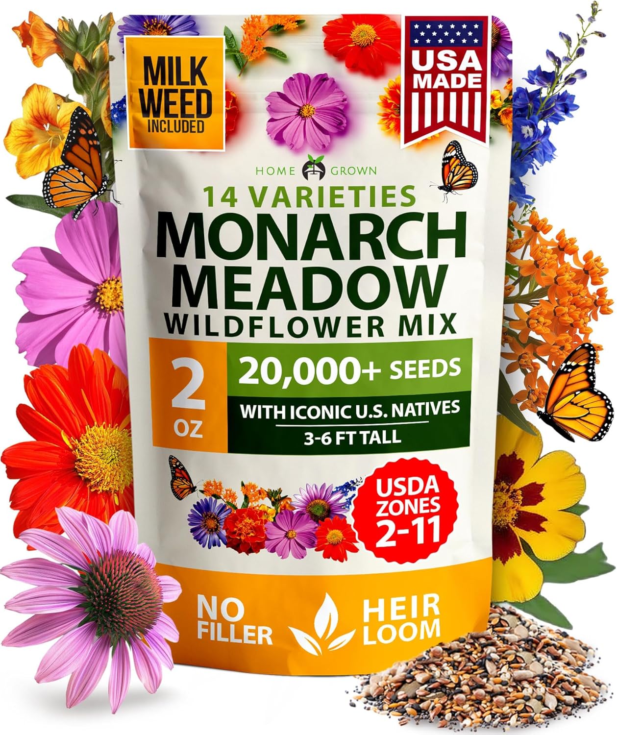 Zinnia Dahlia Seeds Pack - Non-GMO 524 Flower Seeds for Vibrant Pollinator Gardens | Easy-to-Grow Outdoor Blooms
