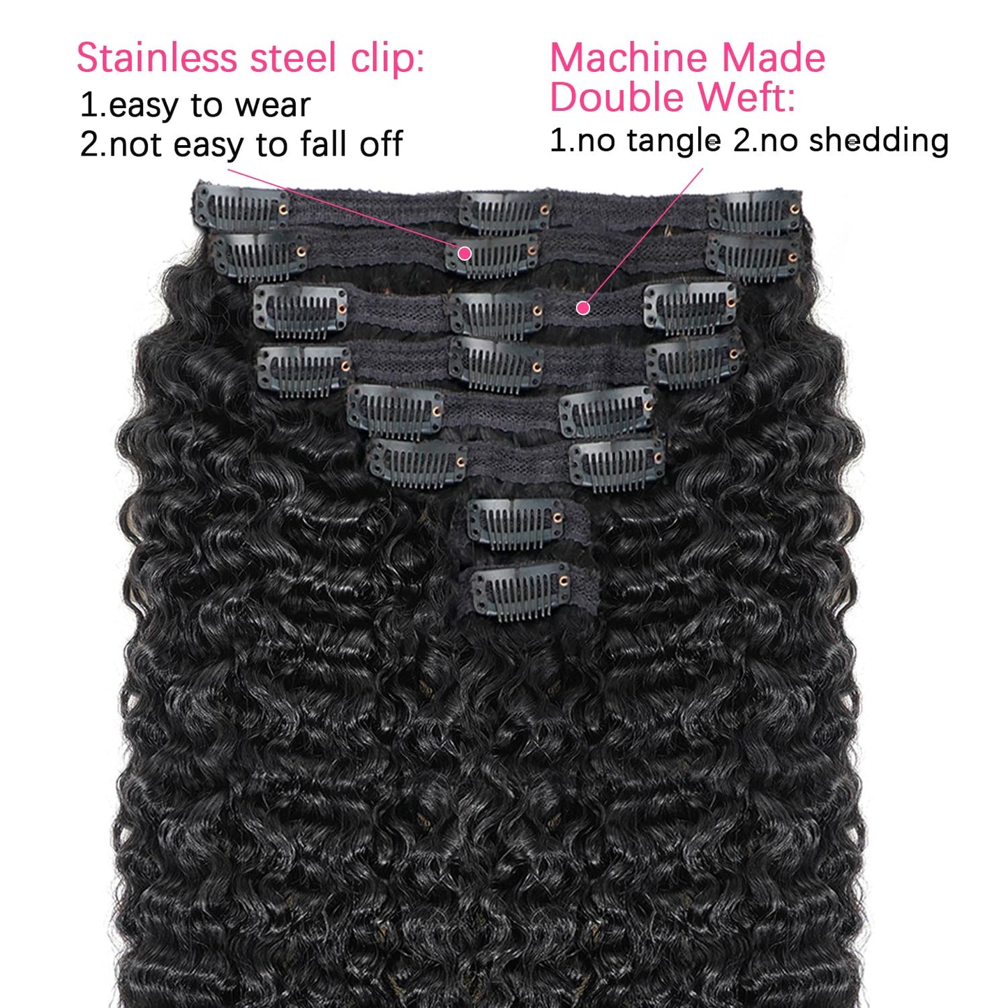Seamless Body Wave Seamless Clip In Hair Extensions Real Human Hair PU Weft Body Clip Ins 100% Unprocessed Human Hair Extensions 8pcs with 18Clips Per Set 120g(14inch)