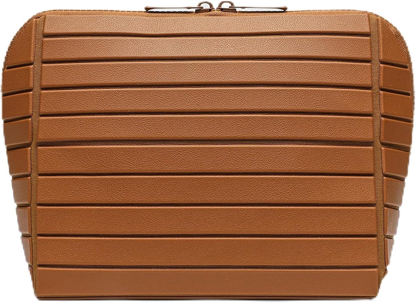 Travel Makeup Organizer Bag - 27 Pockets, Adjustable Dividers | Large Capacity Cosmetic Case (Brown)