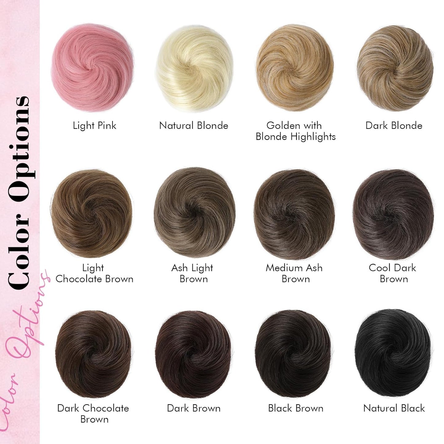 REECHO 2 PCS Mini Claw Clip in Messy & Cat Ears Hair Bun Extensions HB001 Wig Accessory Updo Hairpieces for Women (Pack of 2-3" Straight, Natural Blonde)