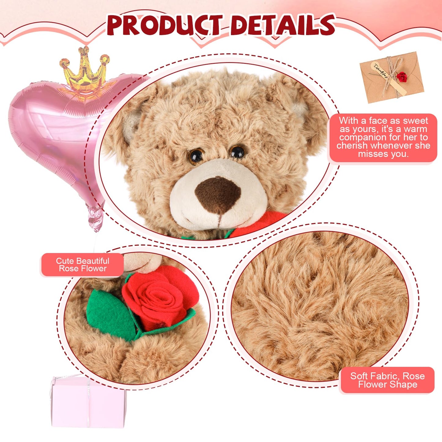 Teddy Bear,2026 Graduation with Gift Box, 12 Inch Plush Teddy Bear, Teddy Floral Arrangement with Card & Balloons, Gift for Son, Daughter, Sister, Brother, Classmate, Sweetheart, 2026 Graduates