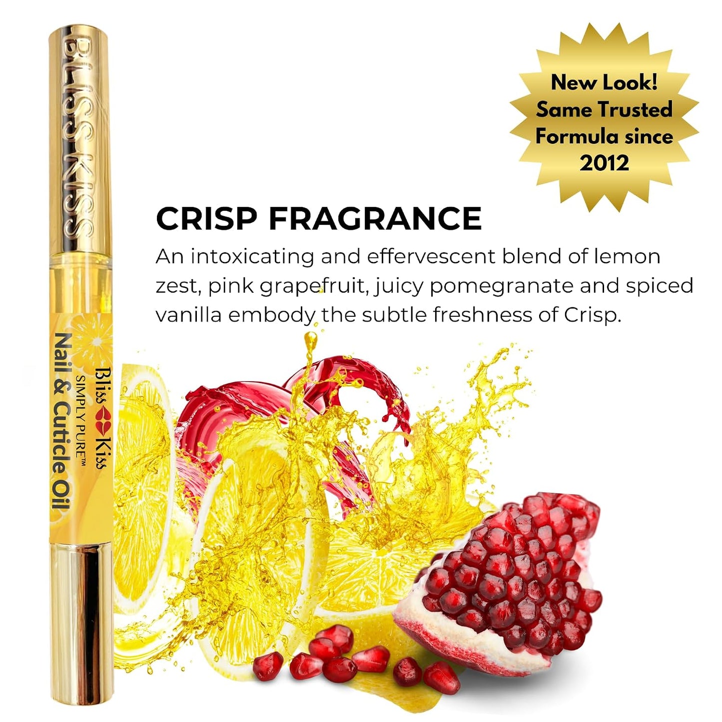 Crisp Fragrance Nail Oil Cuticle Pens - Vitamin E & Jojoba Nail Strengthener for Brittle Nails | 4-Pack