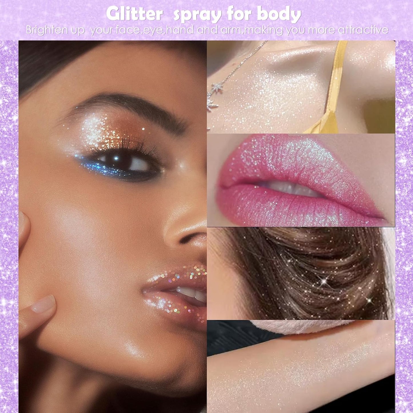 Body Glitter Spray - 30ML Loose Shimmer Powder for Hair, Face & Nail Art | Perfect for Festivals & Parties