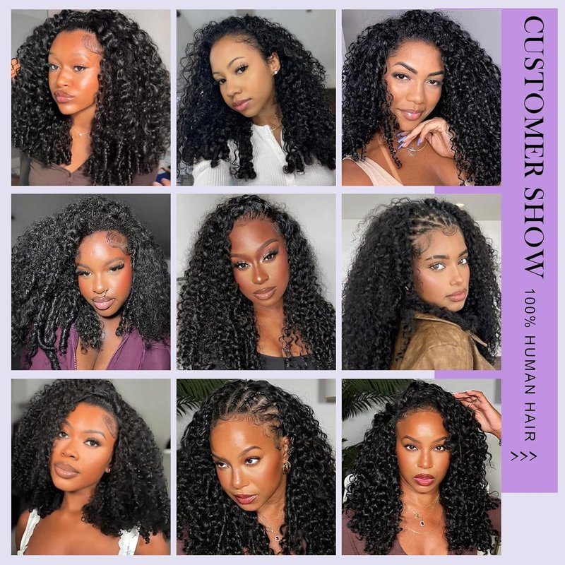 Burmese Curl Half Wig - 16-Inch Human Hair, 200% Density, Glueless | Beginner-Friendly Drawstring Design