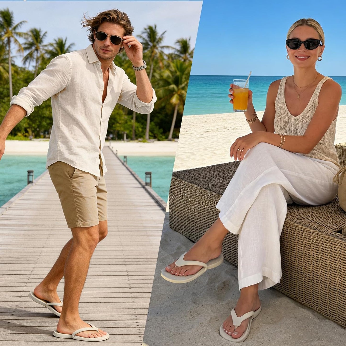 Flip Flops for Women & Men - Lightweight Non-Slip Shower Shoes | Foldable Quick-Dry Travel Slippers for Summer Beach