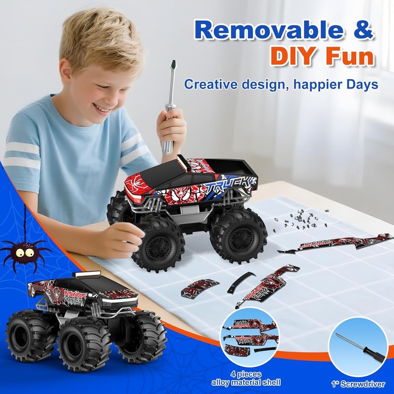 Amphibious Remote Control Car - 2.4 GHz Waterproof Monster Truck | 1:18 4WD Off-Road Pickup for Kids 6+