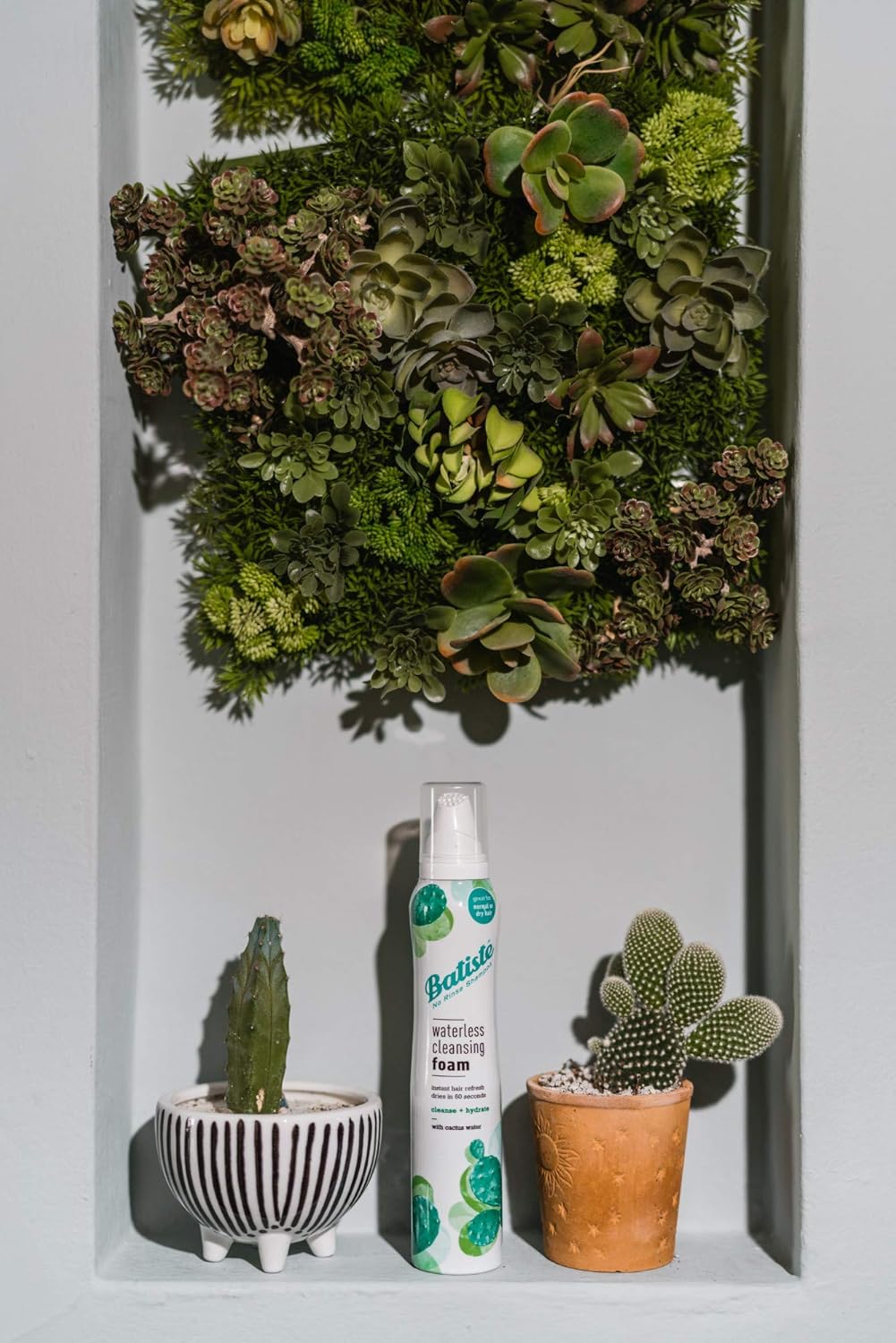 Batiste Waterless Cleansing Foam - Cleanse & Hydrate with Cactus Water | 3.60 OZ, White