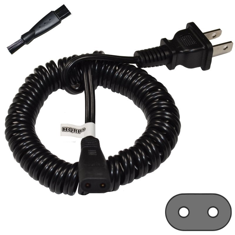 HQRP AC Power Charging Cord for Phillips Norelco, Remington, Grundig, Braun, Eltron Shaver Power Cord Lead Mains Cable
