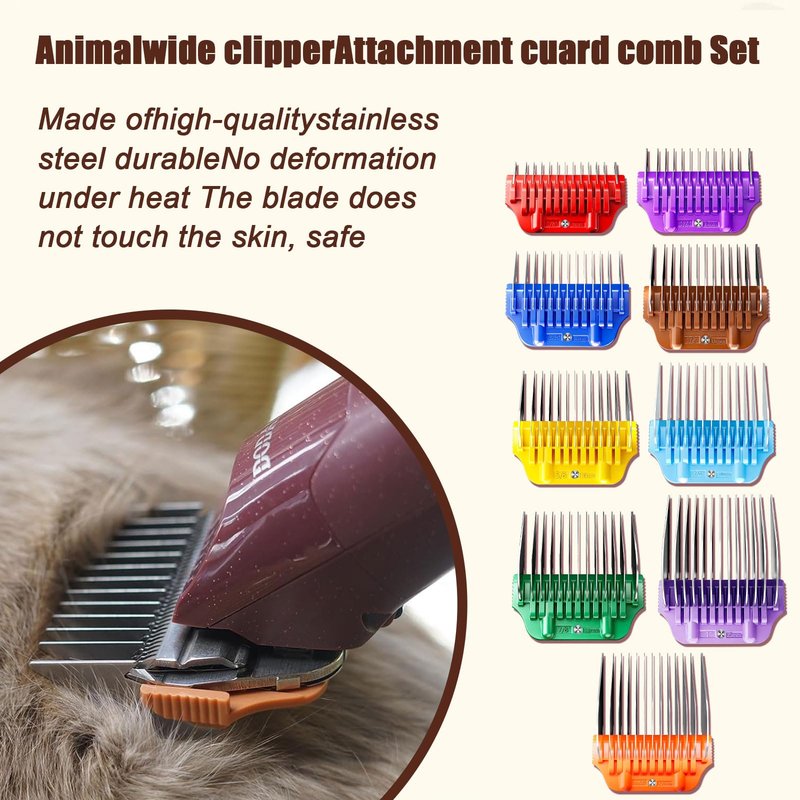 Wide Clipper Guard Attachment for A5 Type Wide Blade, Compatible with Andis, Wahl, Oster, Pet Grooming Attachment, Stainless Steel Professional Comb (25mm or 1")