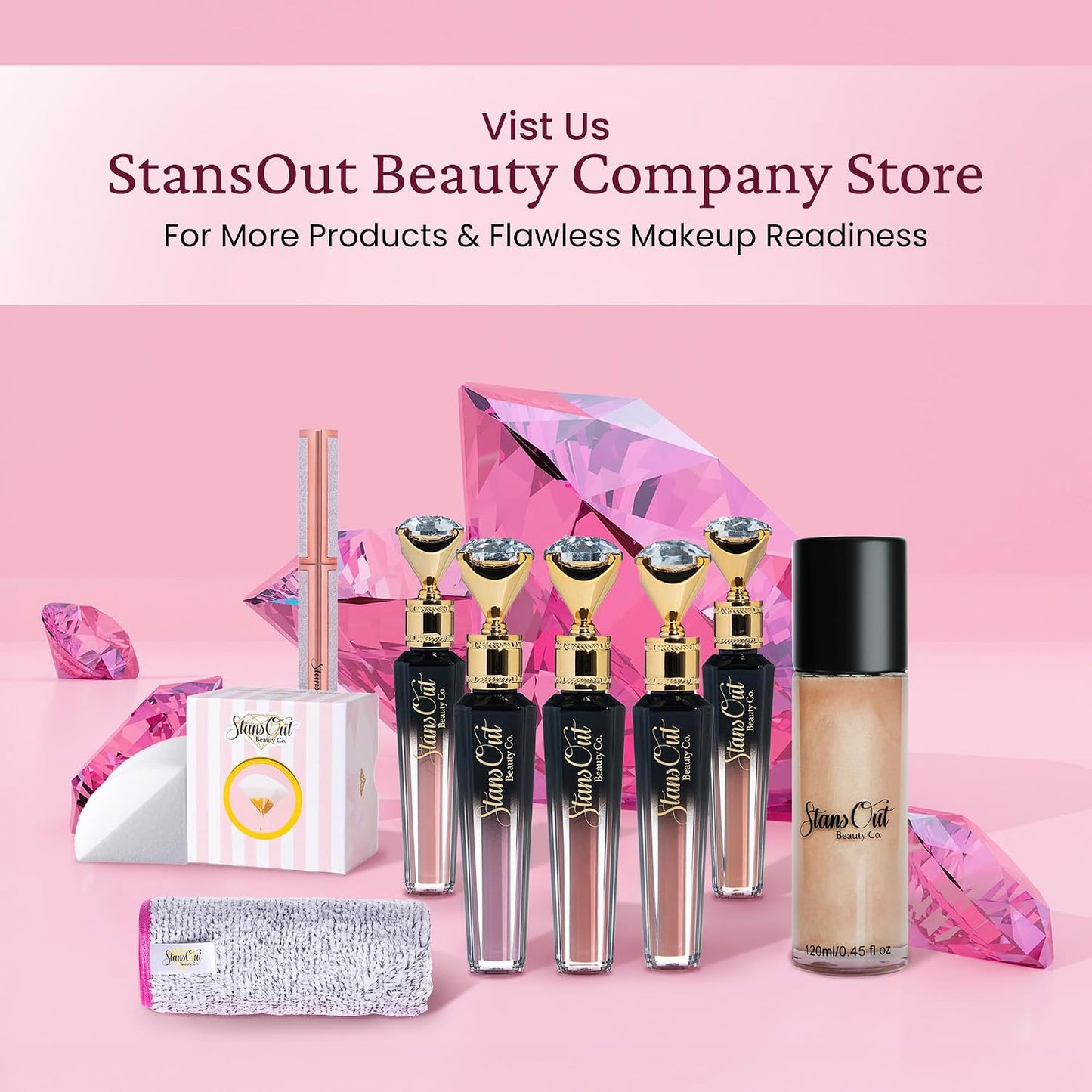 Diamond Lustre Lip Gloss Bundle - 5 Pack | Vitamin E & Argan Oil Infused, Long-Lasting Shine, Hydrating Formula