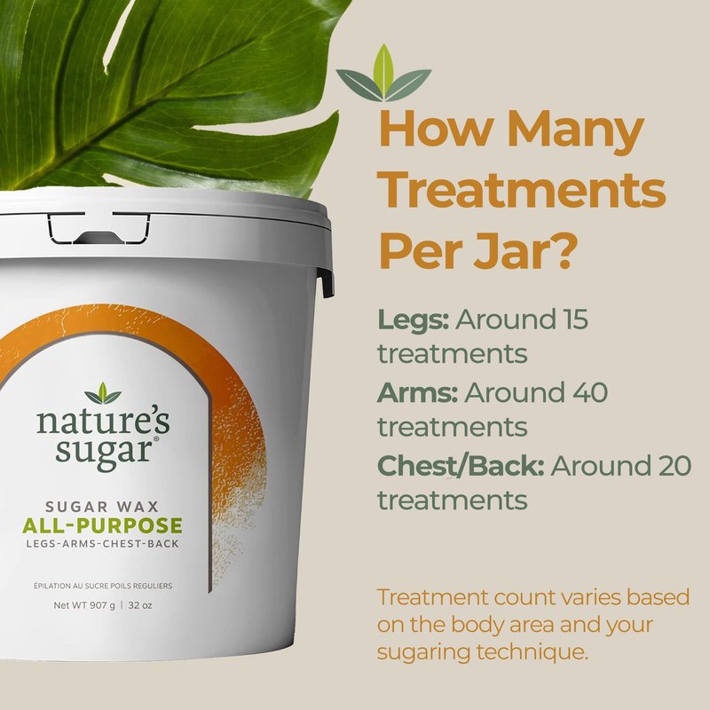 Nature’s Sugar – Beginner-Friendly Vegan Natural Sugar Wax Hair Removal Bundle for Men & Women – All Skin Types Sugaring Paste for Legs, Arms, Back, Chest, & Bikini Line - (1 All Purpose, 1 Firm)