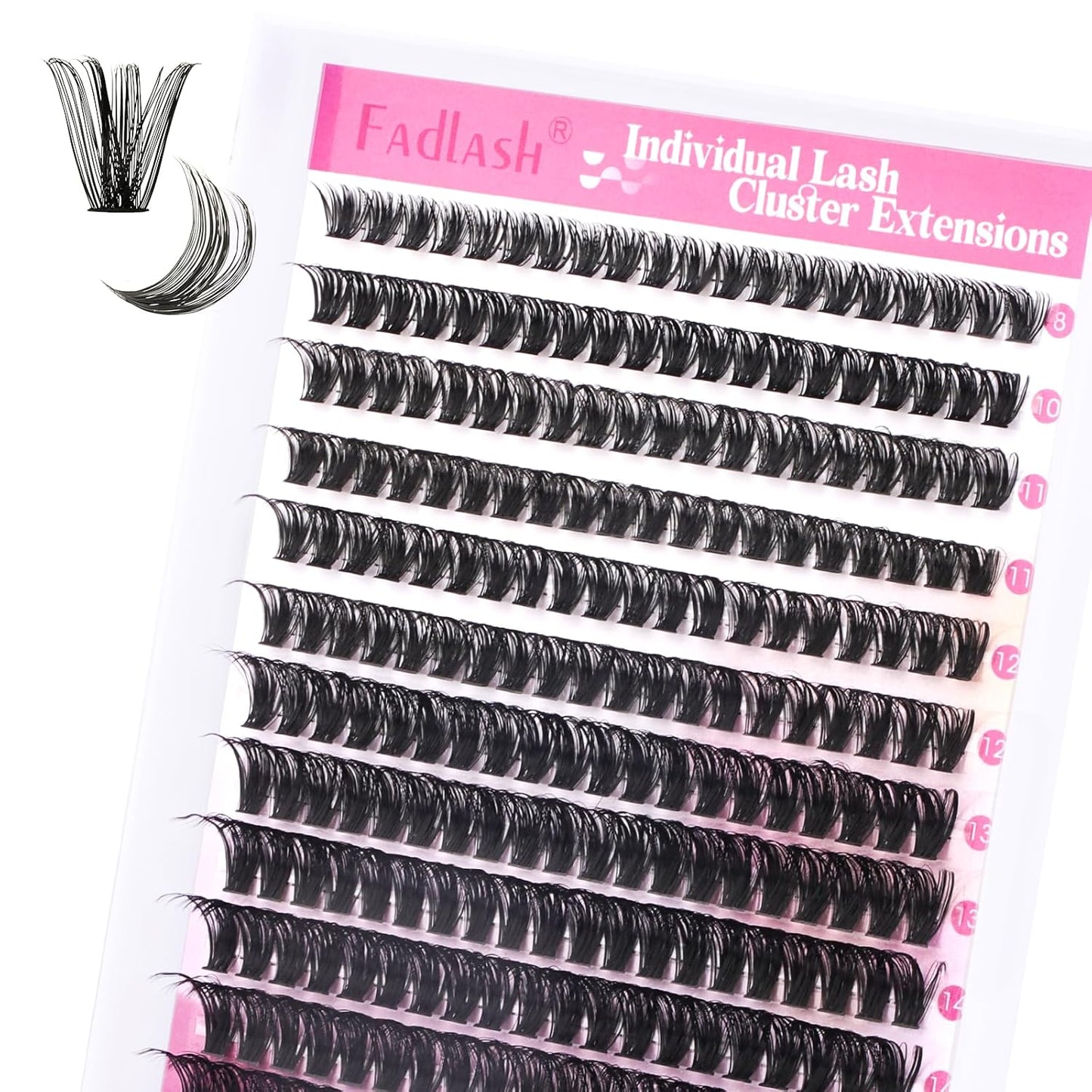 Cluster Lashes - D Curl Wispy Individual Eyelash Extensions for Natural Look | Reusable Fluffy DIY Kit (12-18mm Mix)