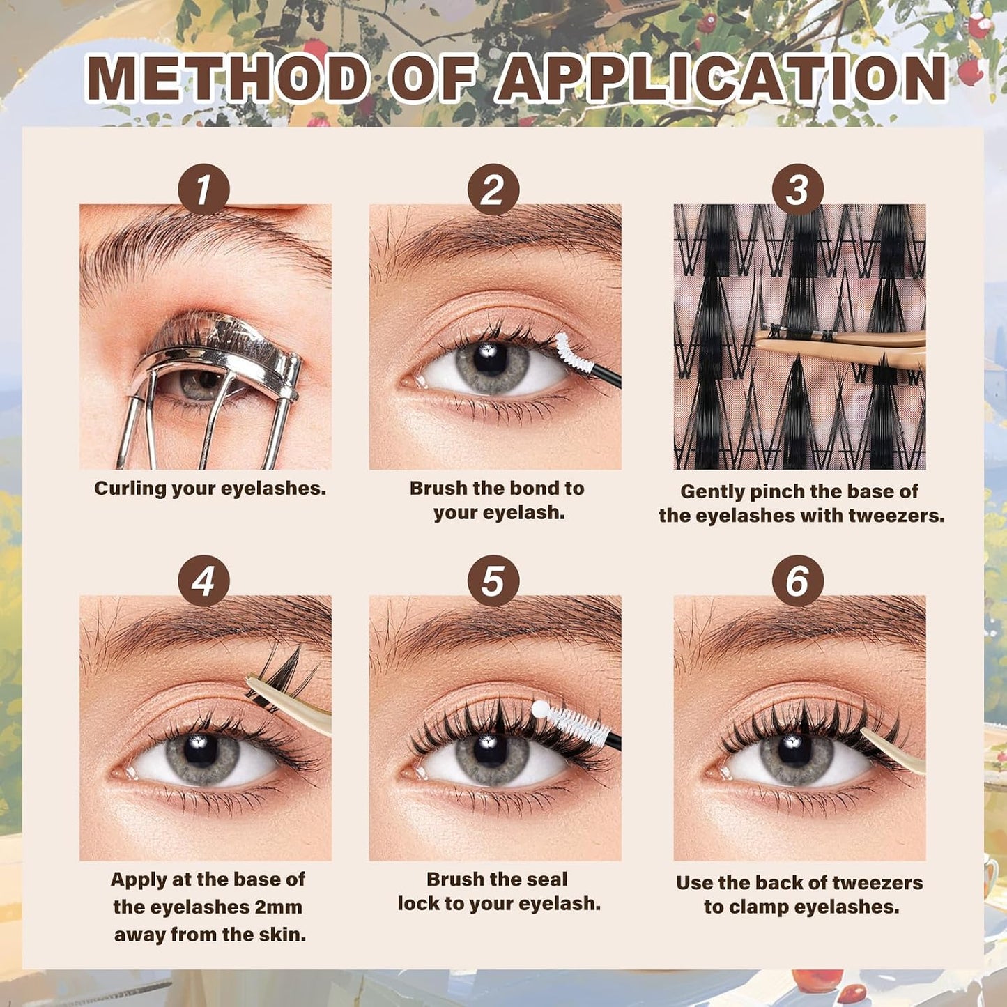 Fairy Lash Clusters Kit - Natural Invisible Band Manga Lashes | Eyelash Applicator & Bond for Beginners (Fairy-8-18mix)