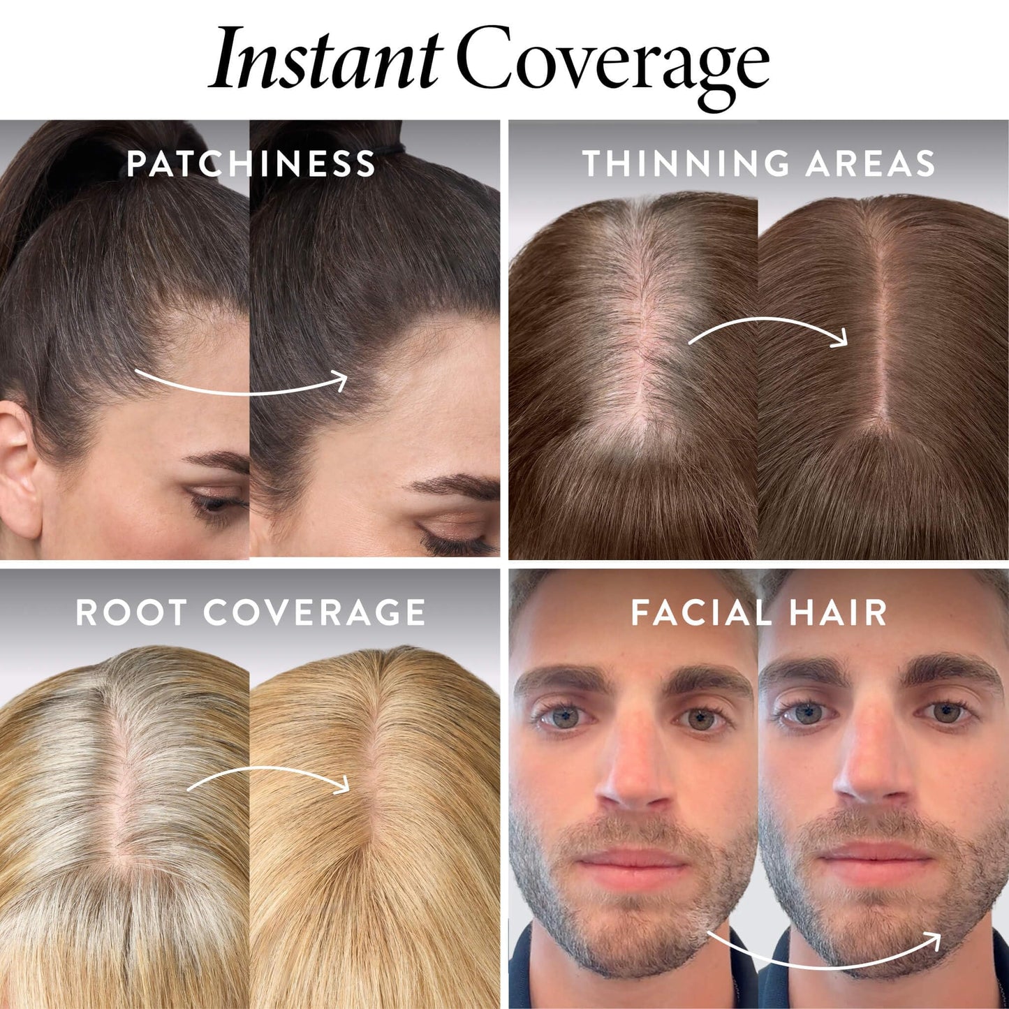 LAURA GELLER NEW YORK Root Touch-Up for Hair & Brows, Instant 100% Gray Root Coverage with Buildable, Transfer-Resistant, 2-in-1 Cream & Powder Formula for Thinning Hair & Sparse Brows - Black