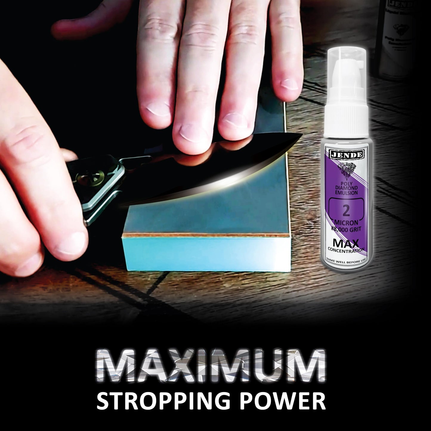Jende 2 Micron Max Poly Diamond Stropping Emulsion 20ml, Premium Stropping emulsion