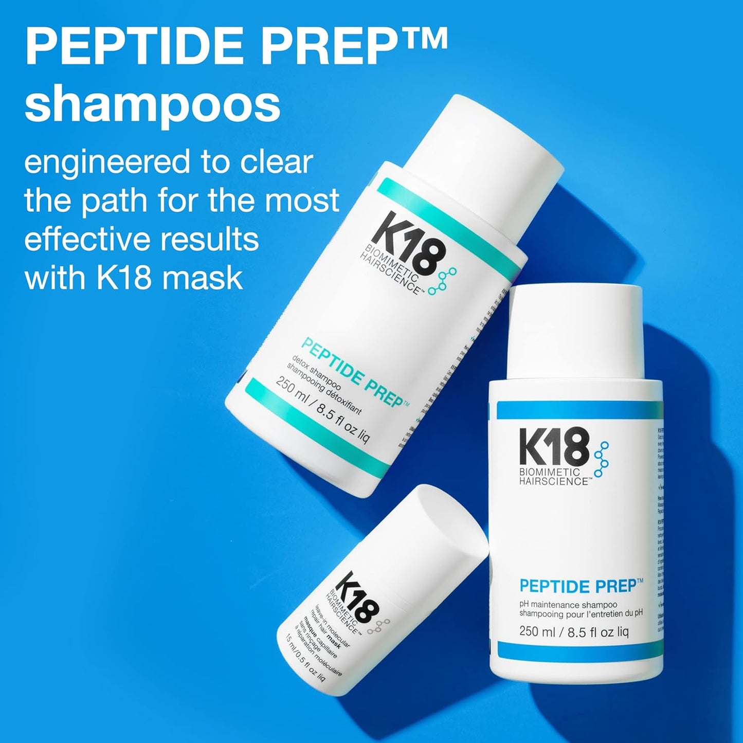 K18 Hair Repair Kit - Deep Conditioning Hair Mask & Detox Shampoo | 15ml & 8.5oz