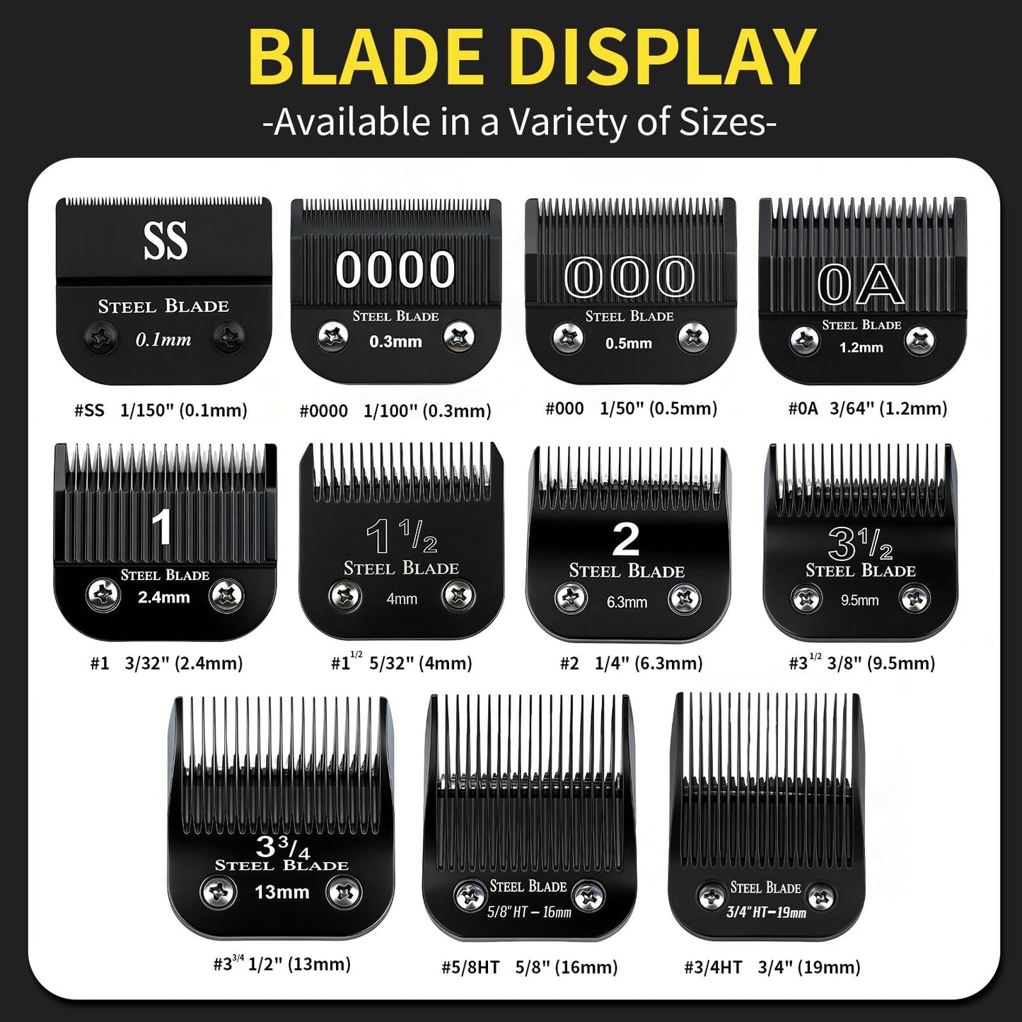 Size 5/8" HT Detachable Replacement Blade, Compatible with Andis, Wahl, Oster Classic 76 Clippers, 5/8-Inch (16mm) Cutting Length, Stainless Steel for Durability