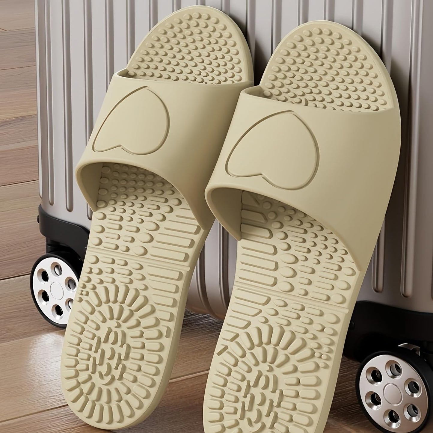 Foldable Shower Shoes - Non-Slip Portable Slippers for Travel | Lightweight EVA Quick-Drying Bathroom Slides for Men & Women