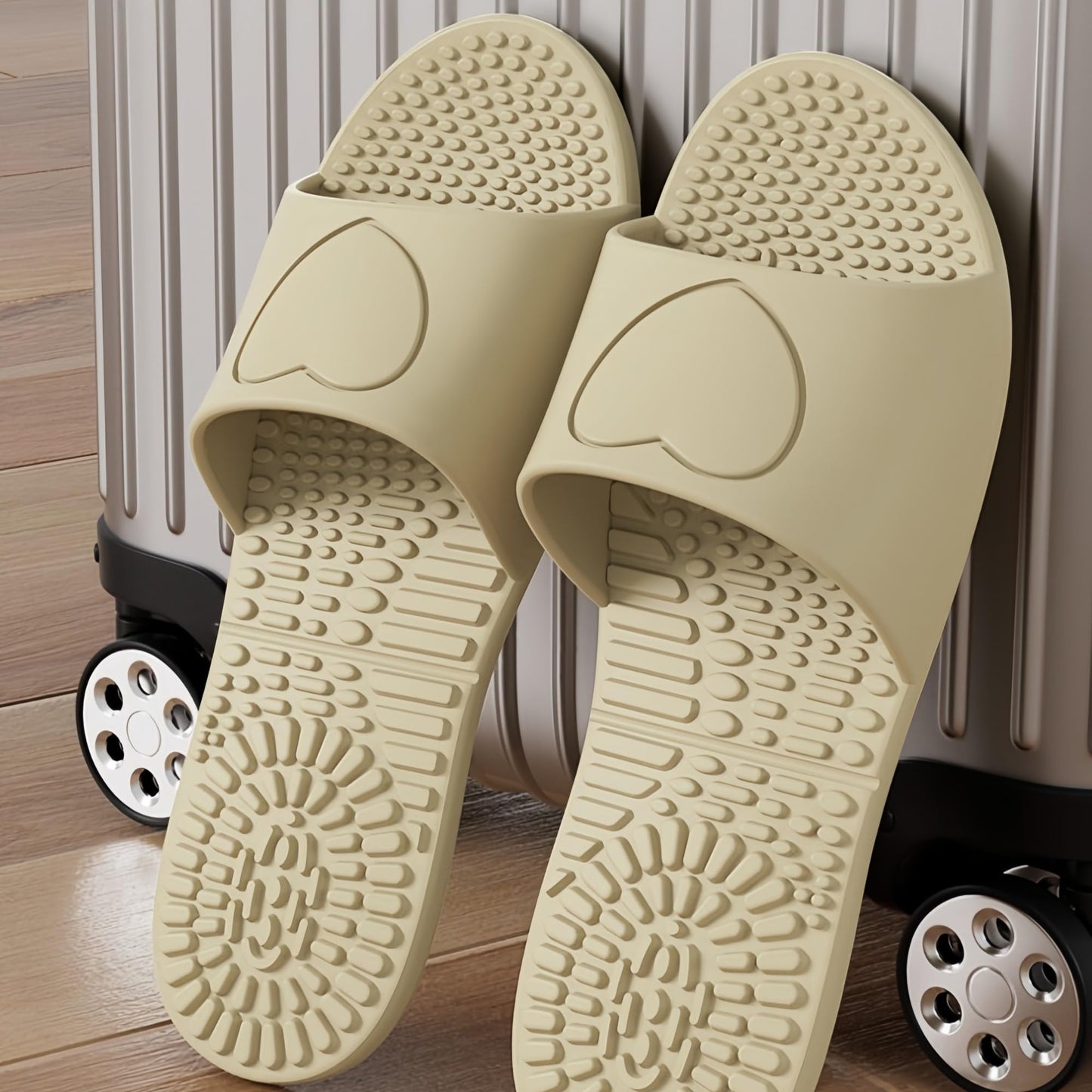 LUNASCULP Shower Shoes Travel Foldable Portable Non Slip Slippers for Hotel Guests Swimming Spa Unisex Men Women Lightweight EVA Bathroom Slides Quick Drying Water Resistant Footwear