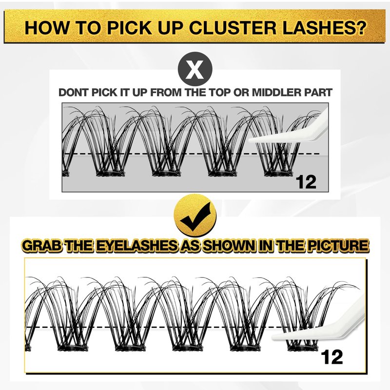 Self Adhesive Eyelashes - 150pcs No Glue Needed Eyelash Extensions 8-16mm Pre-Glued Lashes with Applicator Tweezers, Reusable Fake Eyelashes Clusters for Natural & Dramatic Looks for Beginners